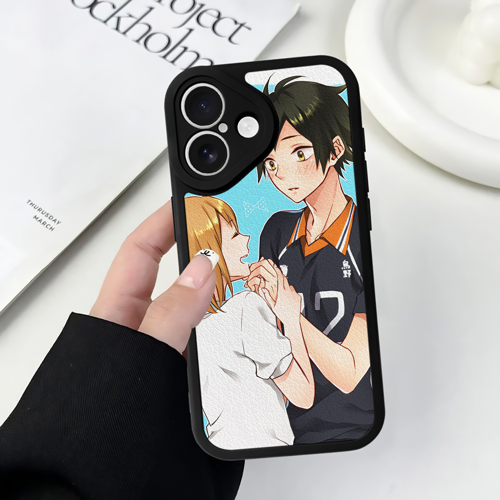 （画像用） ハイキュー!! Haikyu!! 【iPhone 16シリーズ対応】シリコンスマホケース（レザー調） 材質：シリコン